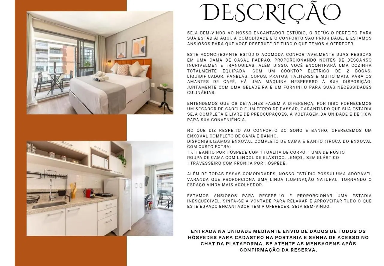 Easy Star - Studio Encantador Com Piscina No Brooklin! - Yh01H Sao Paulo Apartment